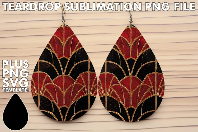 Patterned Sparkle Earrings in Red