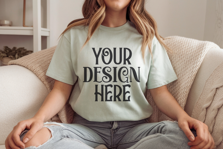 Chalky Mint Comfort Colors 1717 T-shirt Mockups,1717 Mockups