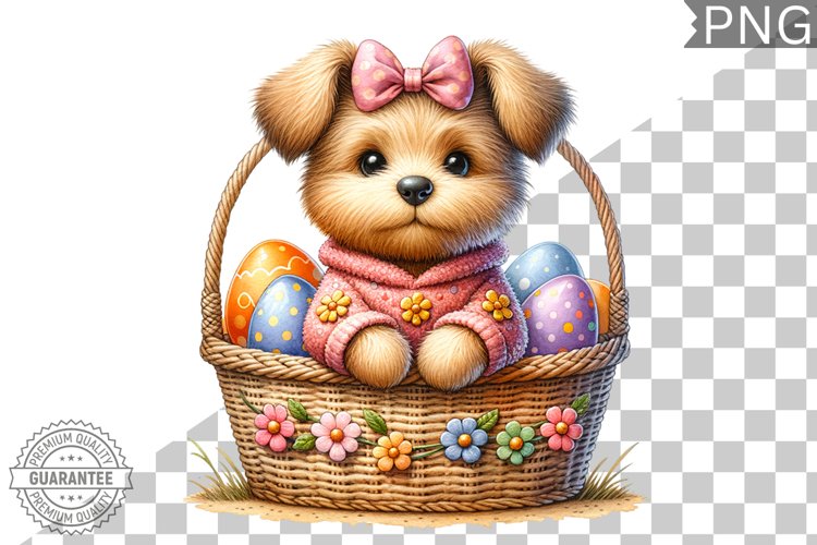 Easter Dog Sublimation - Easter Clipart PNG Design example image 1