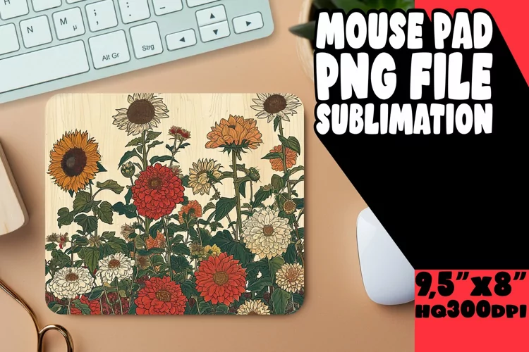 Retro Springtime Blossom Mouse Pad