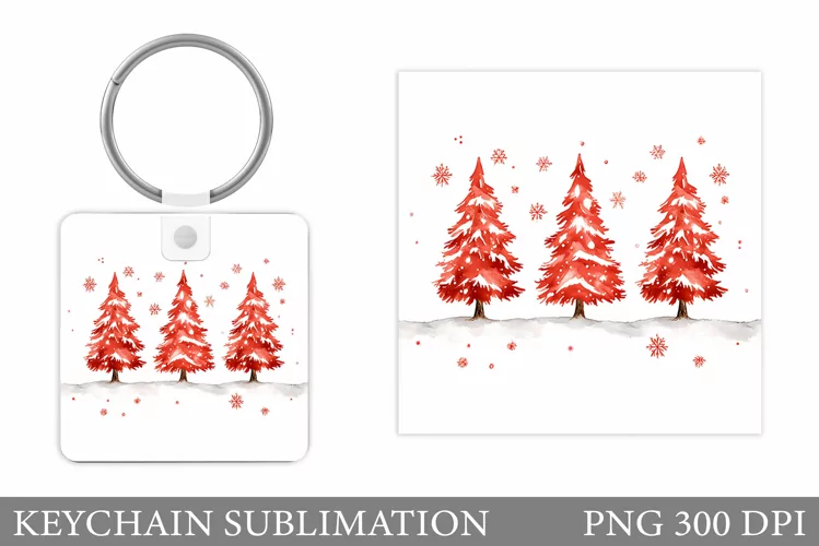 Christmas Tree Keychain. Christmas Keychain Sublimation
