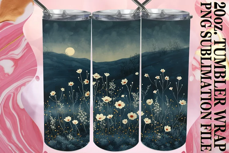 Colorful Meadow of Flowers Tumbler Wrap