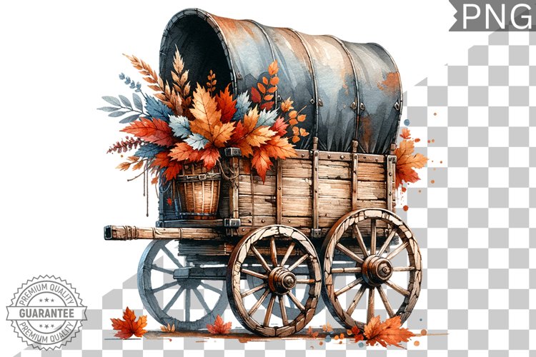 Fall Wagon Garden Sublimation - Fall Clipart PNG Design