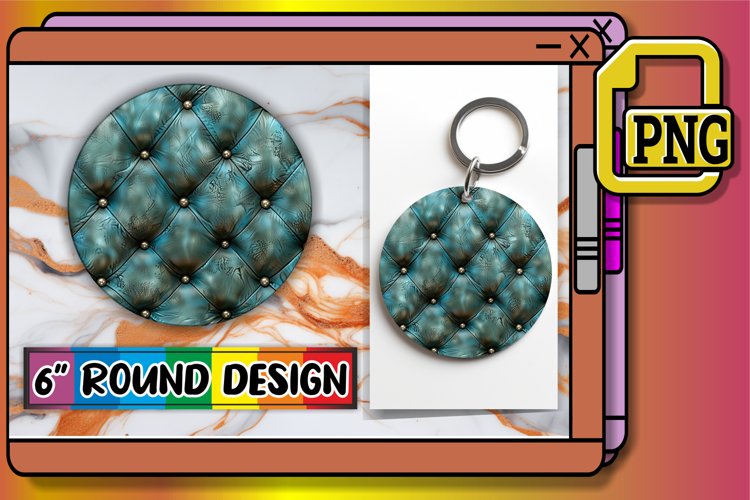 Puff Quilted Pattern Round Circle Sublimation example image 1