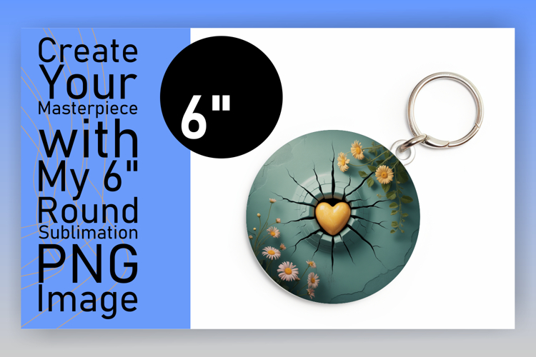 Charming Circle Design for Sublimation , 3D Heart