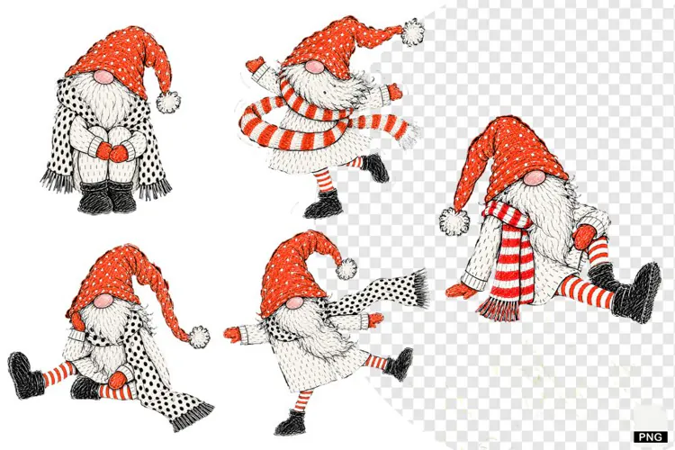 Christmas Gnomes Clipart
