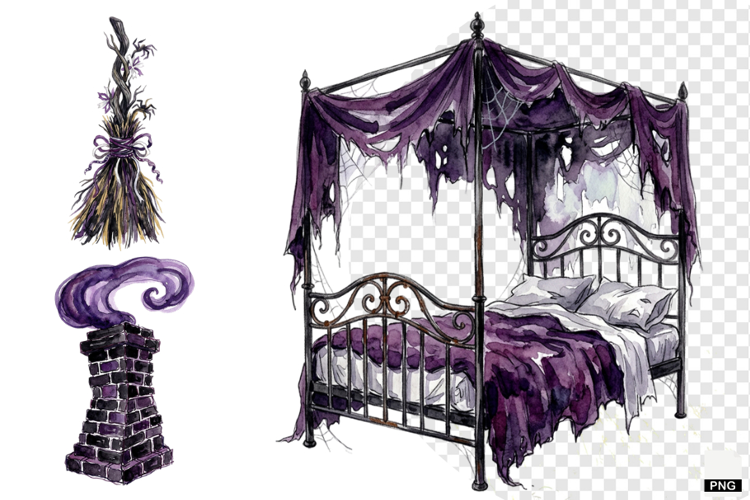Halloween Haunted Cottage Clipart
