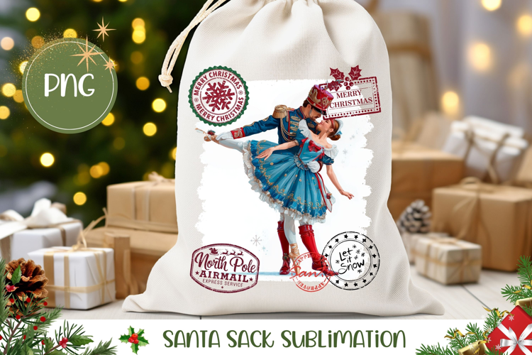 Christmas Santa Sack, Winter Gift Bag Design
