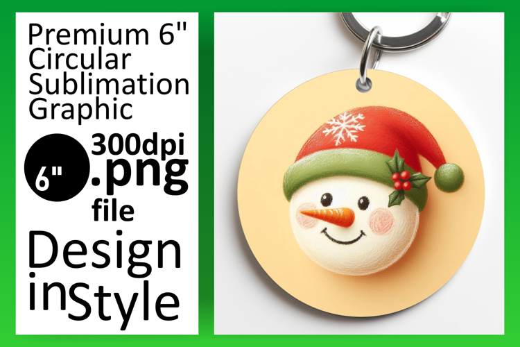 Unique Round Design Coaster PNG , Snowman