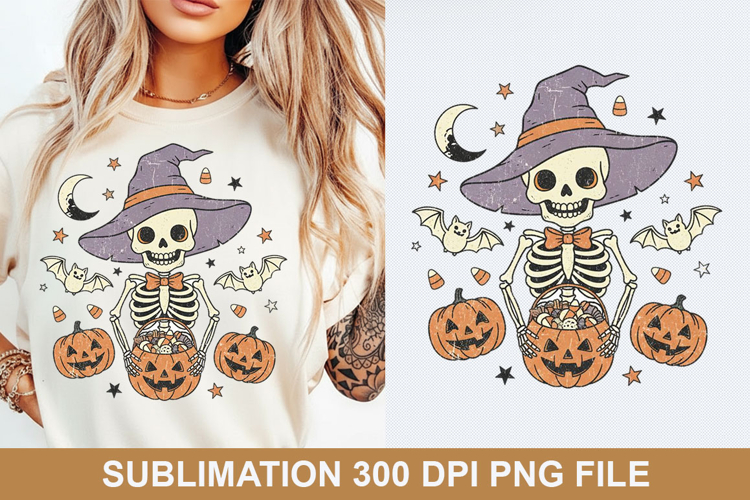 Halloween Skeleton Sublimation - Halloween PNG Design
