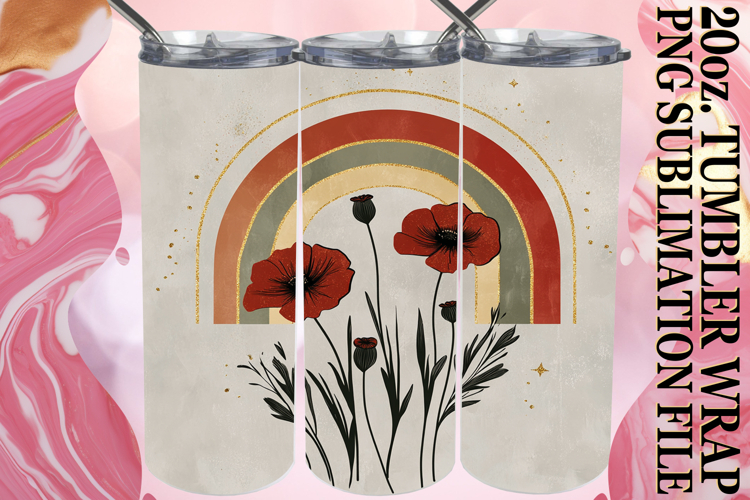 ENCHANTING JOY 20oz TUMBLER WRAP, Rainbow example image 1