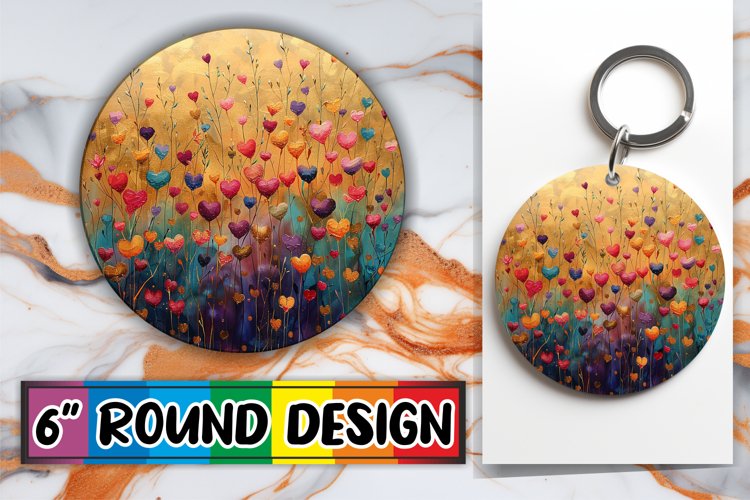 Blossom Brilliance: Sublimation Circle Keychain & Car example image 1