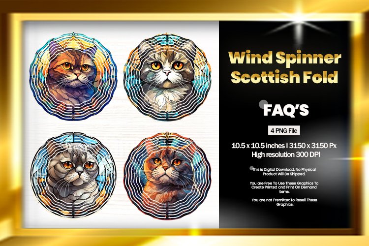 Scottish Fold Wind Spinner Sublimation - 04 Variation example image 1