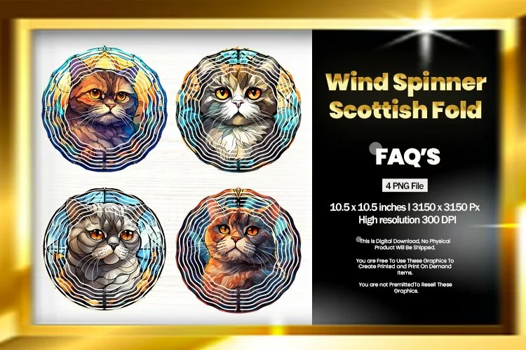 Scottish Fold Wind Spinner Sublimation - 04 Variation