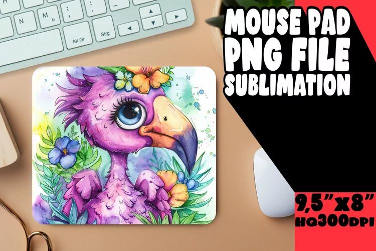 Watercolor Flamingo Mouse Pad for Spring Designs