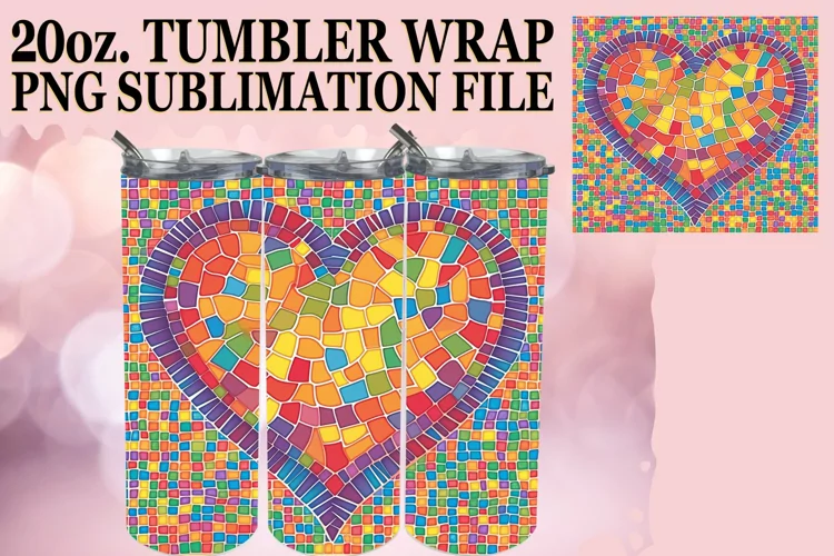 Sublimation Tumbler Wrap - Romantic Pattern