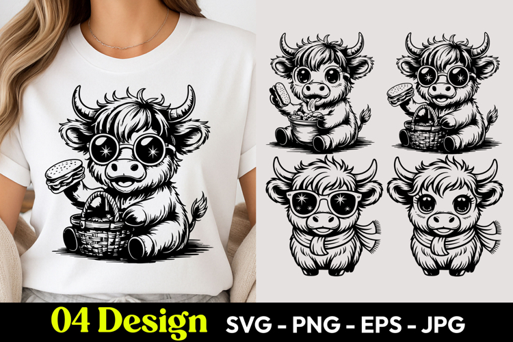 Fluffy Highland Bull SVG PNG