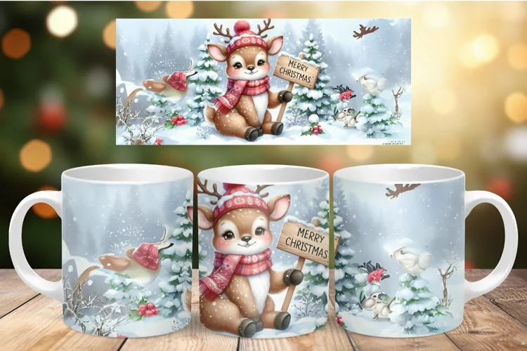 Mug Wrap Sublimation - reindeer