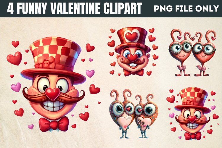 Funny Valentine Clipart PNG example image 1