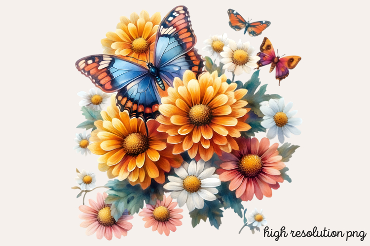 Watercolor Flowers Svg Image 14