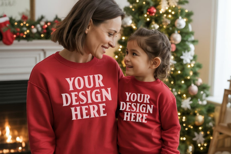 Christmas Family Matching T-Shirt Mockups | Holiday Group