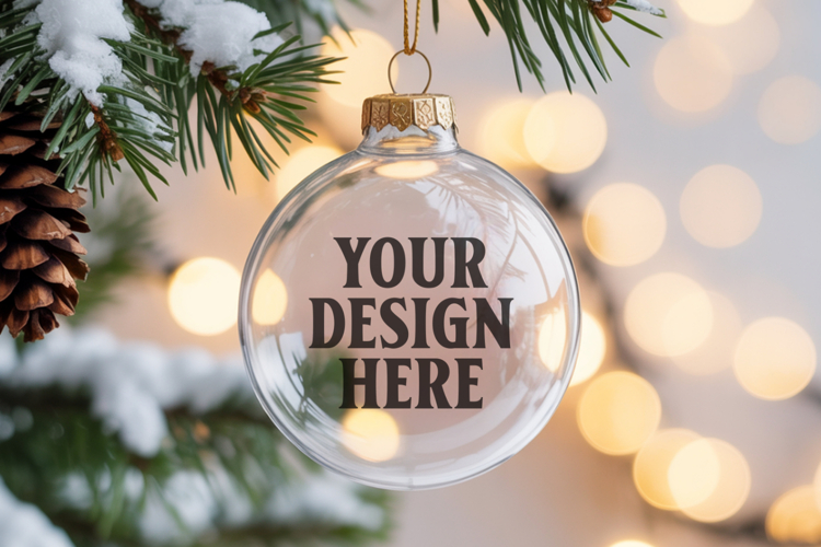 Acrylic Christmas Ornament Mockup , christmas ornament mocku