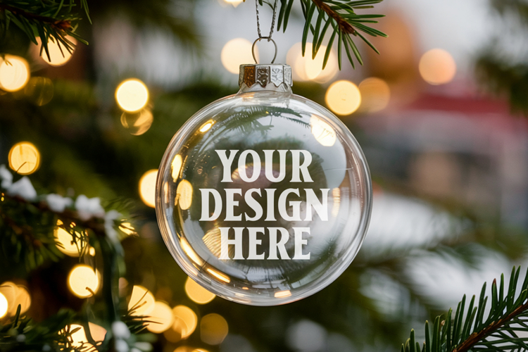 Acrylic Christmas Ornament Mockups , acrylic blank mockup