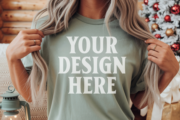 Moss Christmas Comfort Colors 1717 Mockups, CC 1717 m