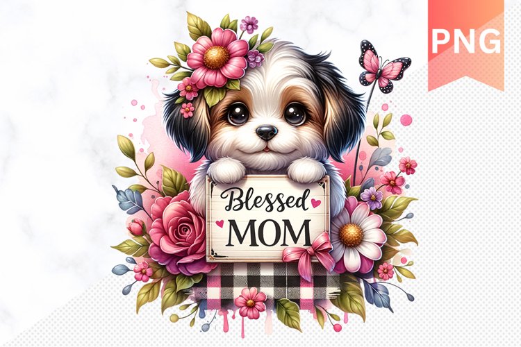 Blessed mom Sublimation - Mothers Day Clipart PNG