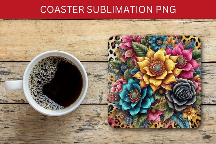 square coaster - sunflowers pattern