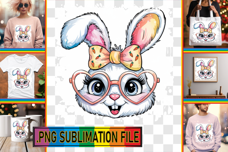 Cozy TSHIRT Art Ideas PNG, Easter Bunny