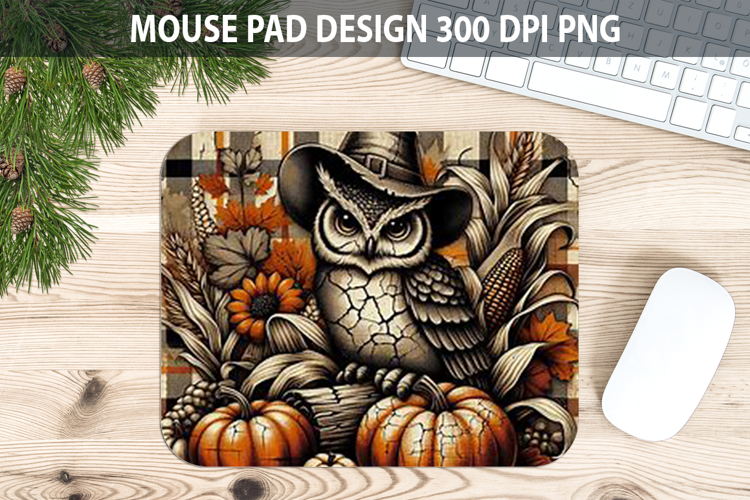 Owl Mouse pad Sublimation - Thanksgiving PNG Design