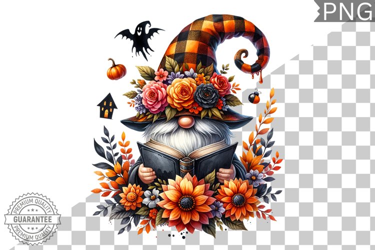 Halloween Gnome Sublimation - Clipart PNG Design