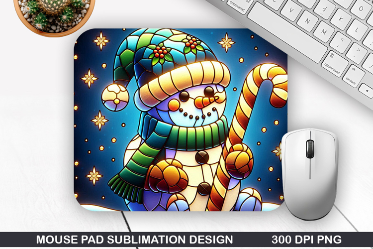 Snowman Mouse Pad Sublimation, Christmas Mouse Pad PNG