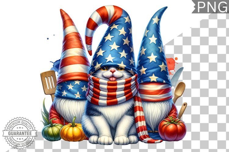 4th of July kitchen Cat Sublimation - 4th of July Cat