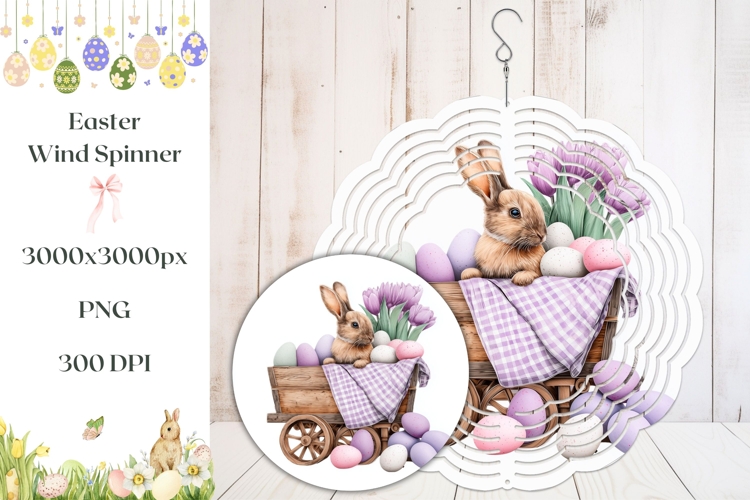 Easter Basket Wind Spinner, Purple Tulips Wind Spinner Print