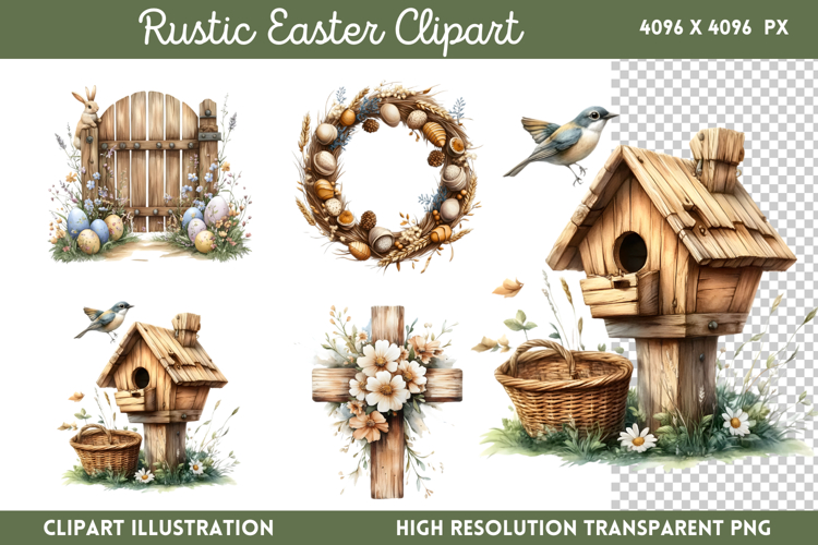Rustic Easter Day Sublimation PNG