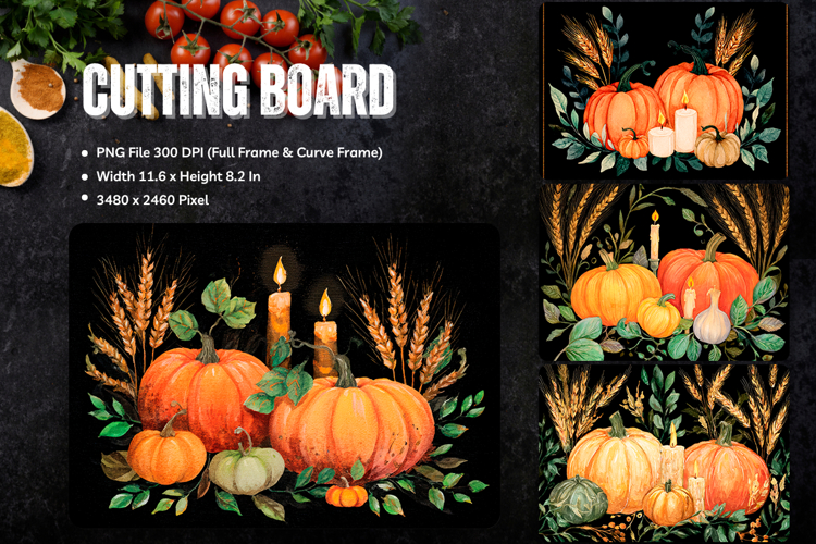 Pumpkin Cutting Board Kitchen Fall Autumn Chopping Board_57