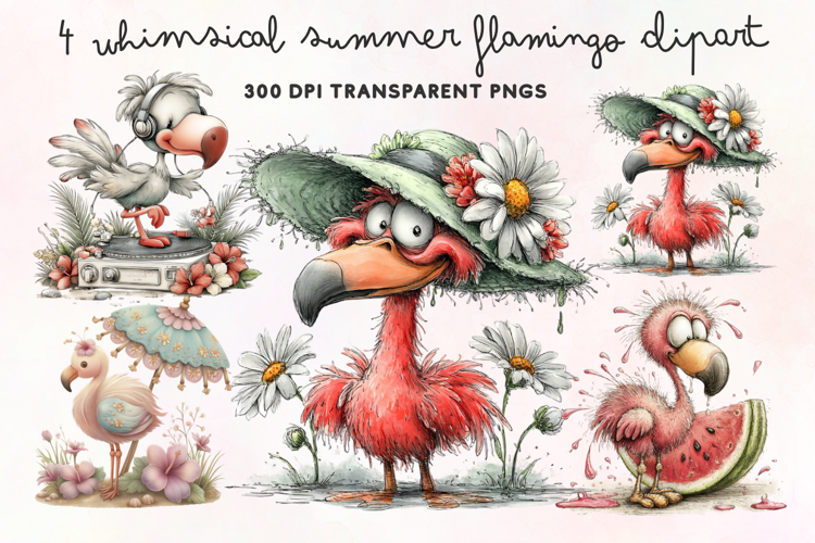 Cute Flamingo Clipart Image 10