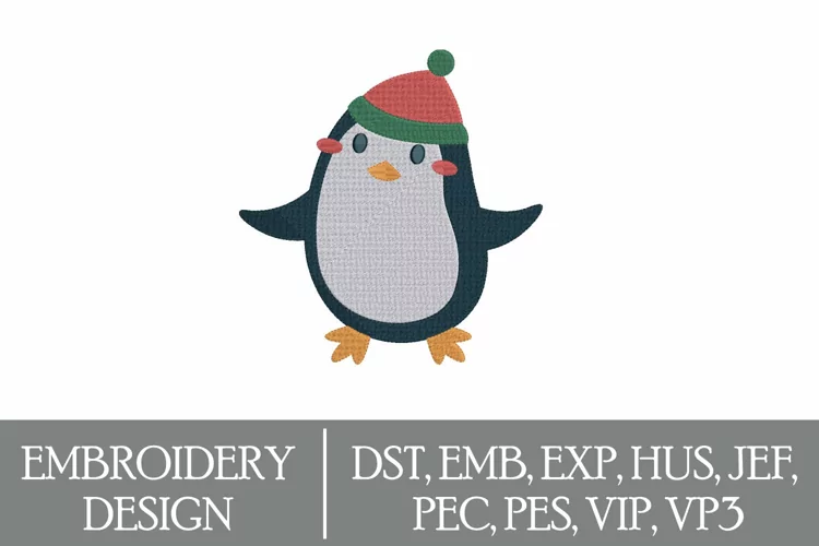 Penguin Machine Embroidery Design