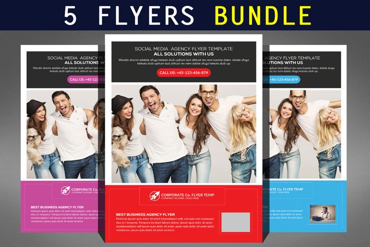 Clean Corporate Business Flyer Bundle example image 1