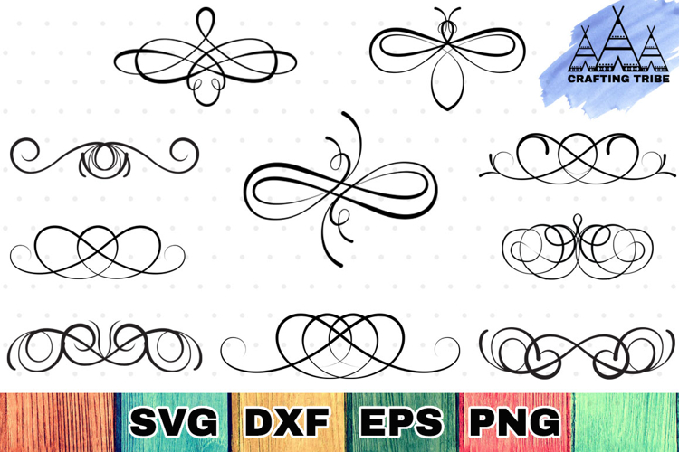 Flourish Dividers SVG Cut Files Pack
