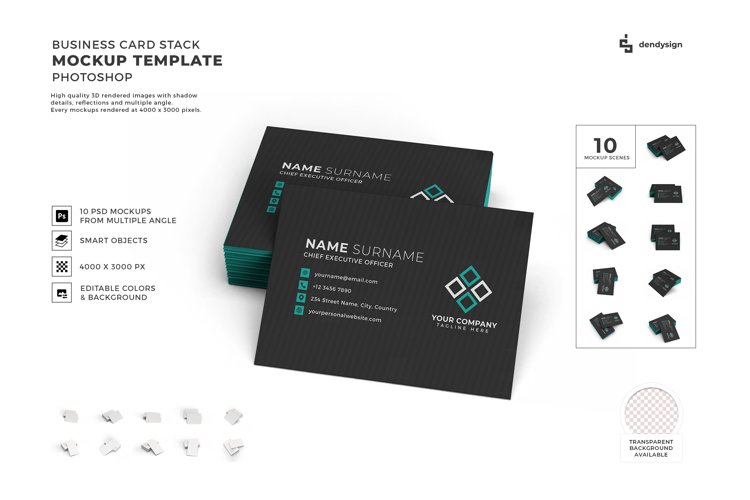 Business Cards Stack Mockup Template Bundle