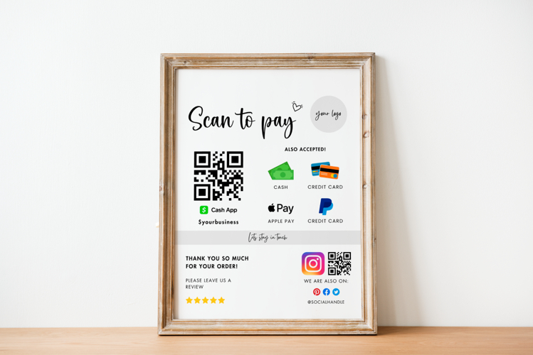 Editable Scan To Pay Sign Template