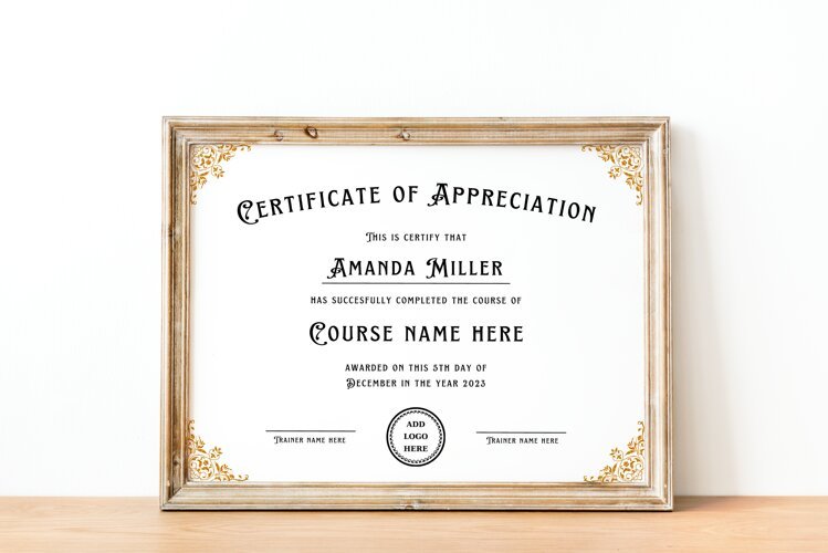 CANVA | Editable Certificate Of Completion Template example image 1