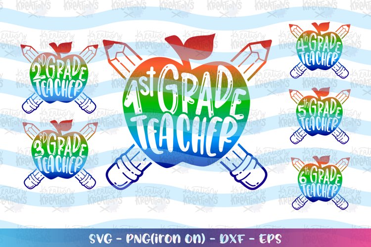 Teacher svg Bund svg Pack Back to school 1st-6th grade example image 1