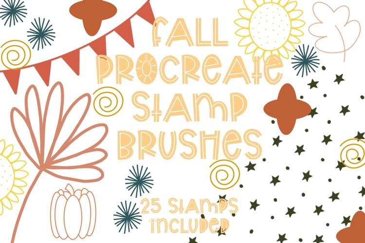 Fall Procreate Doodle Stamp Brush Set