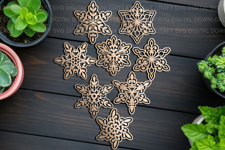Snowflakes SVG , Laser, Craft, Cut out Files