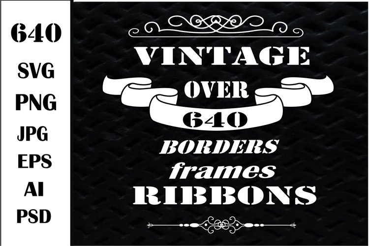 Banners SVG. Borders SVG. Ribbons SVG, Frames, Labels Bundle example image 1