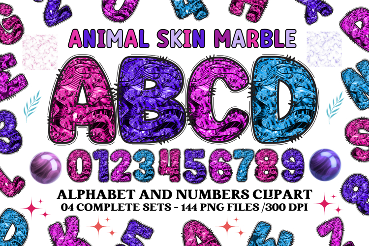 Animal Skin Alphabet png clipart, Texture letters doodle